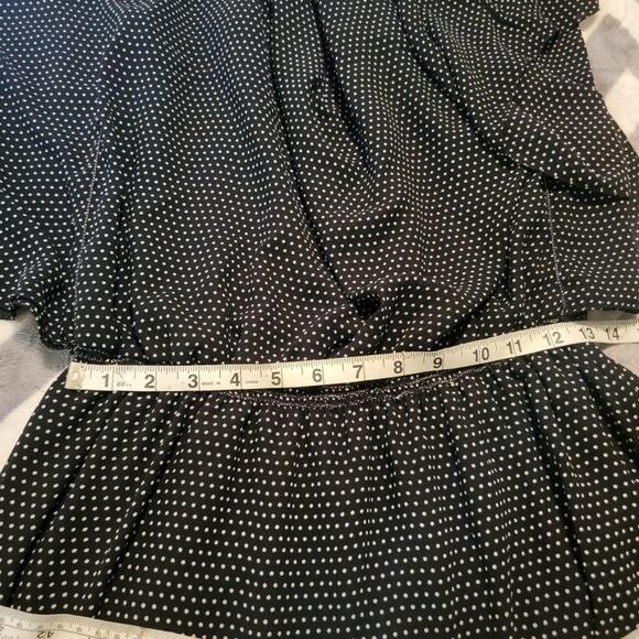 Max Studio Black and White Butterfly Polkadot Blouson Dress Size Large - Picture 7 of 8